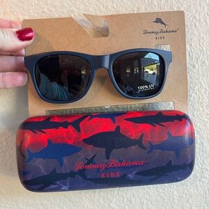 Tommy Bahama Kids Blue Sunglasses with Red Shark Case